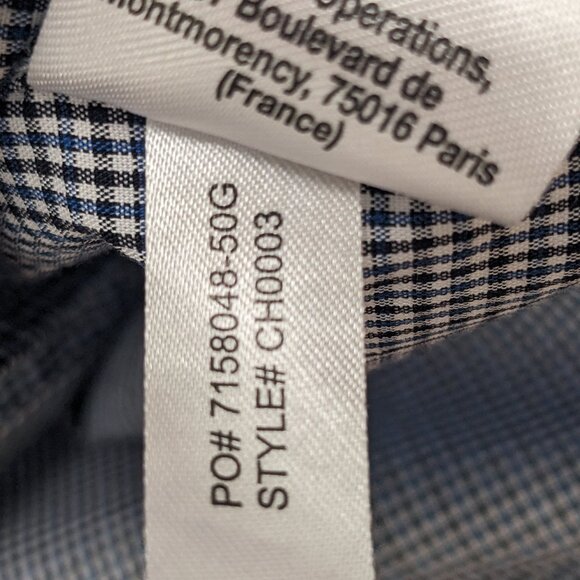 Lacoste Men's Regular Fit Twill Checkered Collared Button Down Shirt M/L - Picture 9 of 11